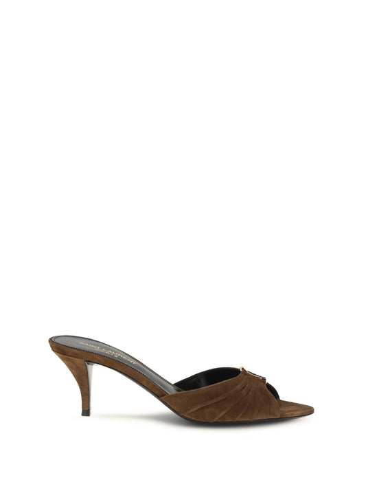 SAINT LAURENT Babylone suede Sandals Mules