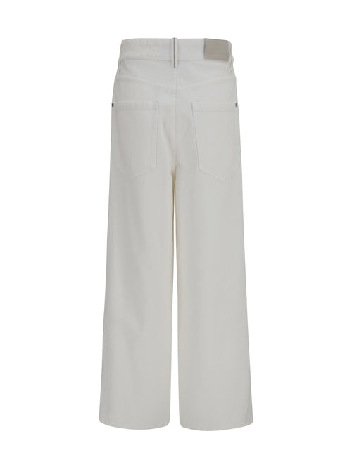 Brunello Cucinelli High-Rise Palazzo Jeans - Panama