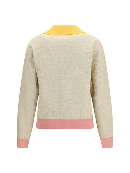 FENDI Cotton and silk Sweater with FF logo