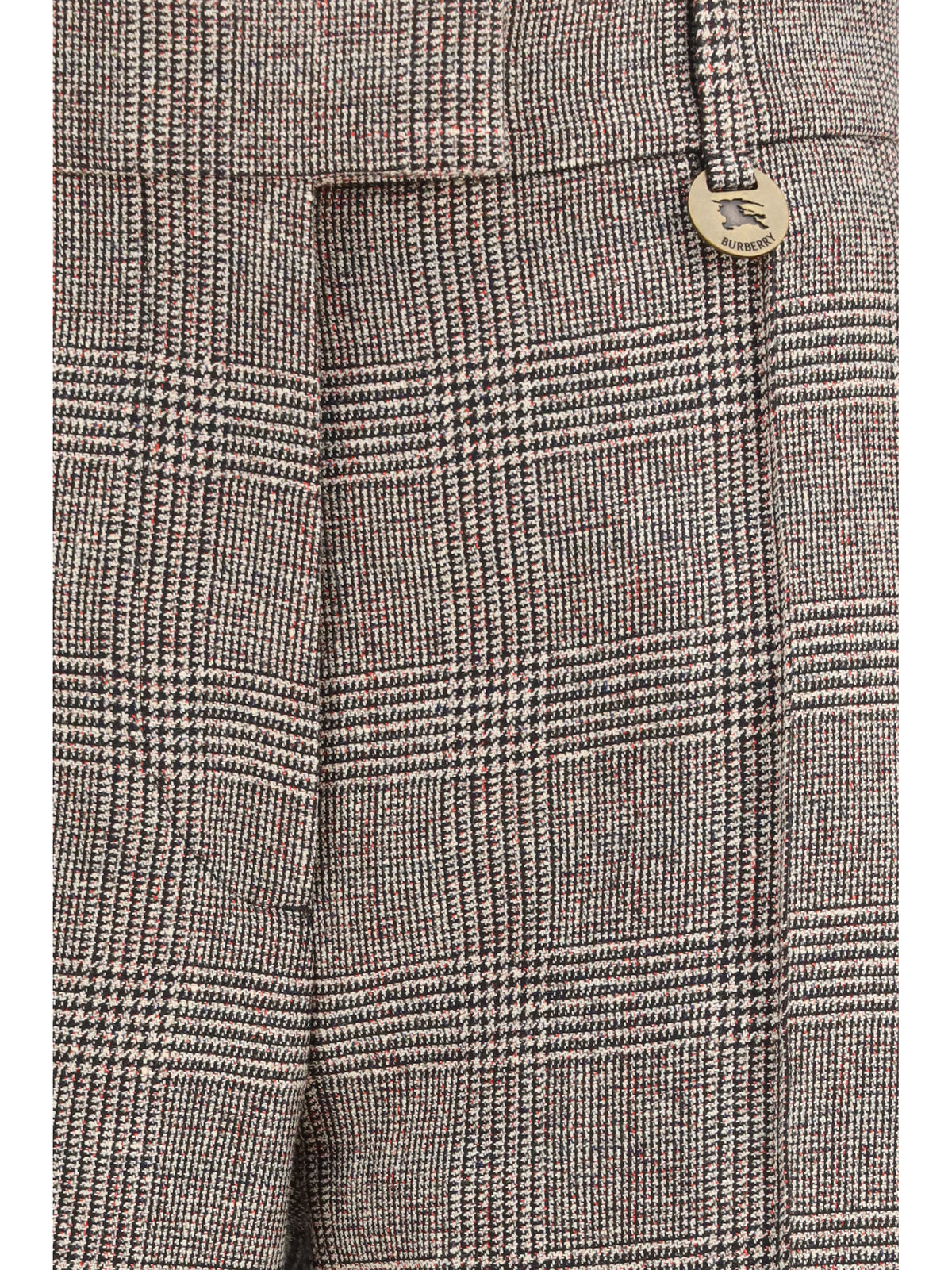 Burberry Tailored linen and wool-blend Pants - Soap Beige/Brown Chk