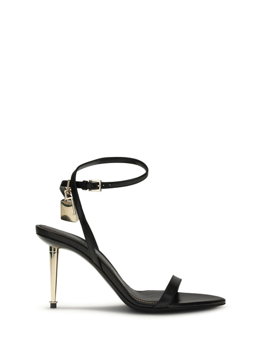 TOM FORD Shiny leather padlock pointy naked Sandal