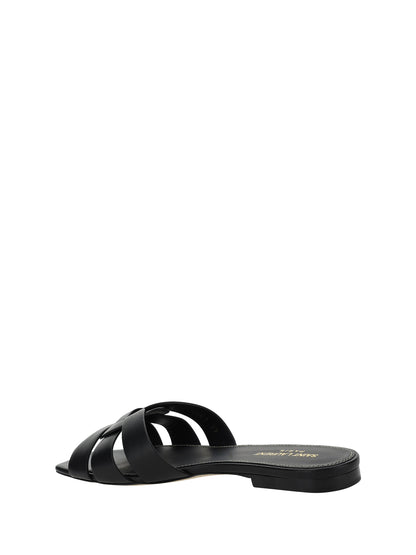 Saint Laurent Tribute leather Sandals - Black