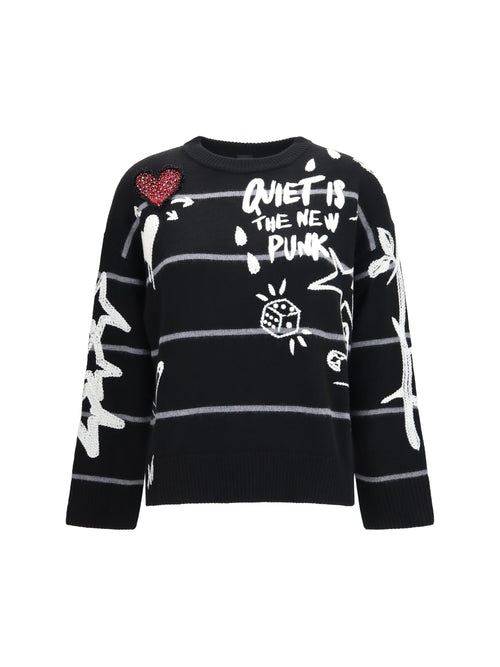 Pinko Andros wool Sweater - Black/Grey/White