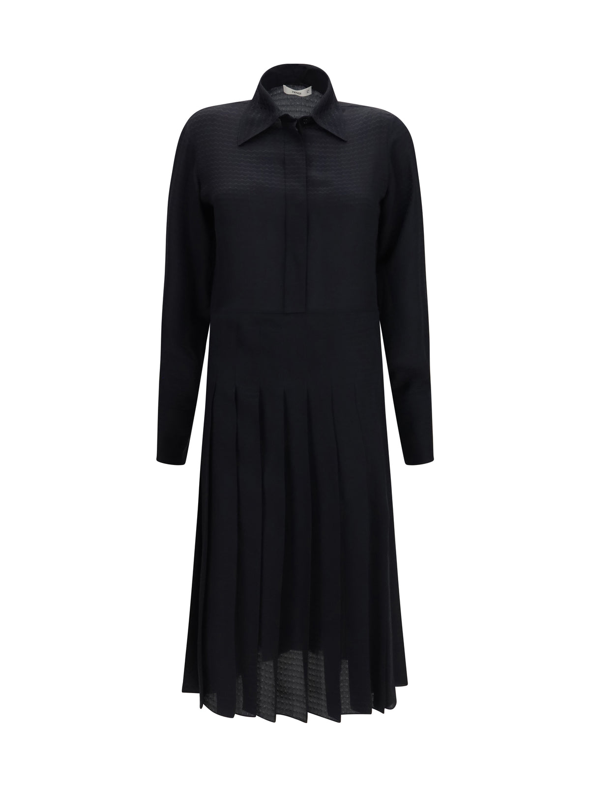 Fendi Long jacquard silk Dress - Black