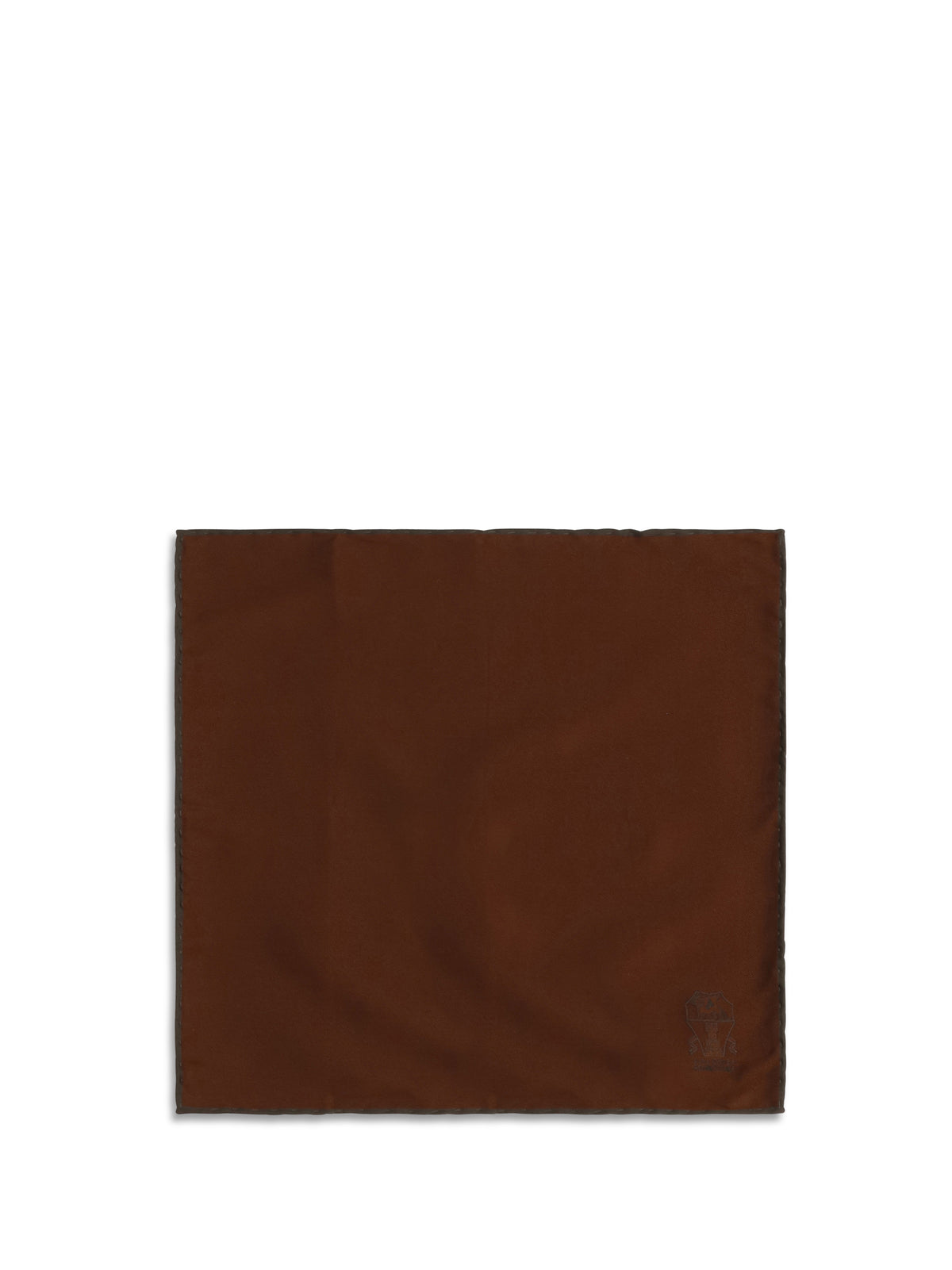 Brunello Cucinelli Printed logo silk Pocket Square - Mattone