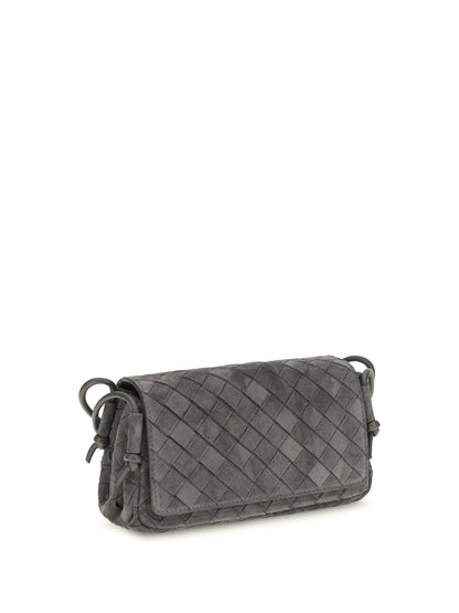 Bottega Veneta Notturno Clutch - Obsidian Grey-Silver