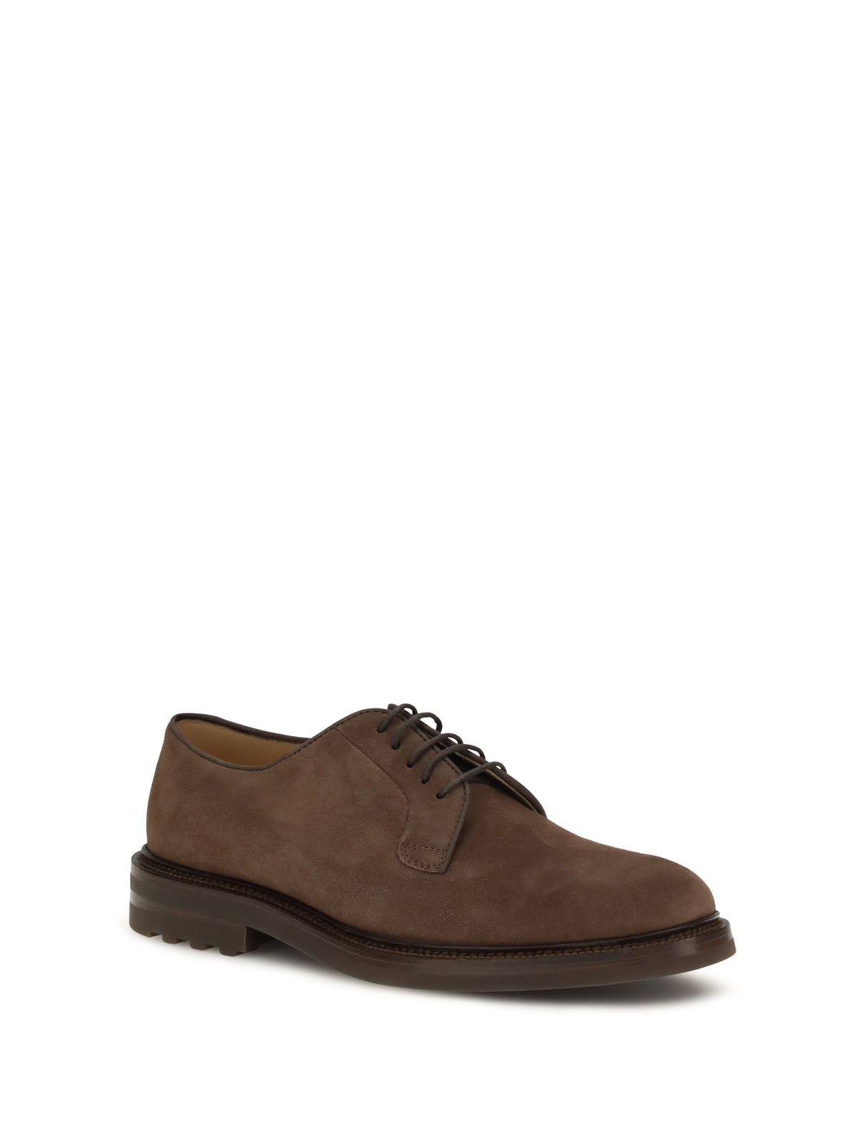 Brunello Cucinelli Suede Lace-Up Shoes - Mushroom