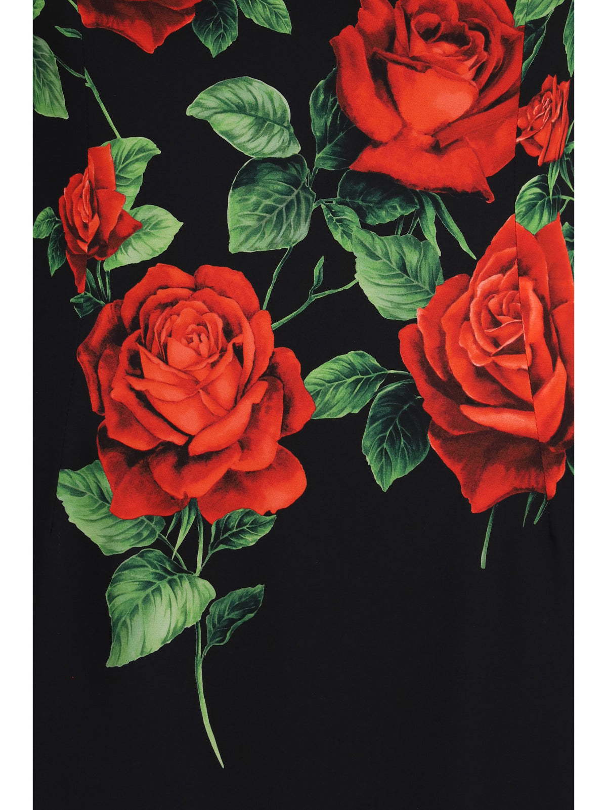 Dolce & Gabbana Rose-print charmeuse Midi Dress - Rose Rosse F.Nero