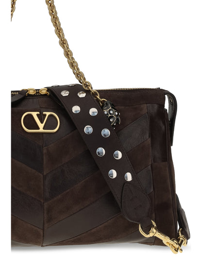Valentino Garavani Medium Panthea Shoulder Bag - Ebony Brown/Oak Brown