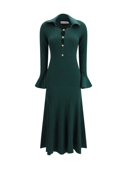 SELF-PORTRAIT Keyhole knit midi Dress