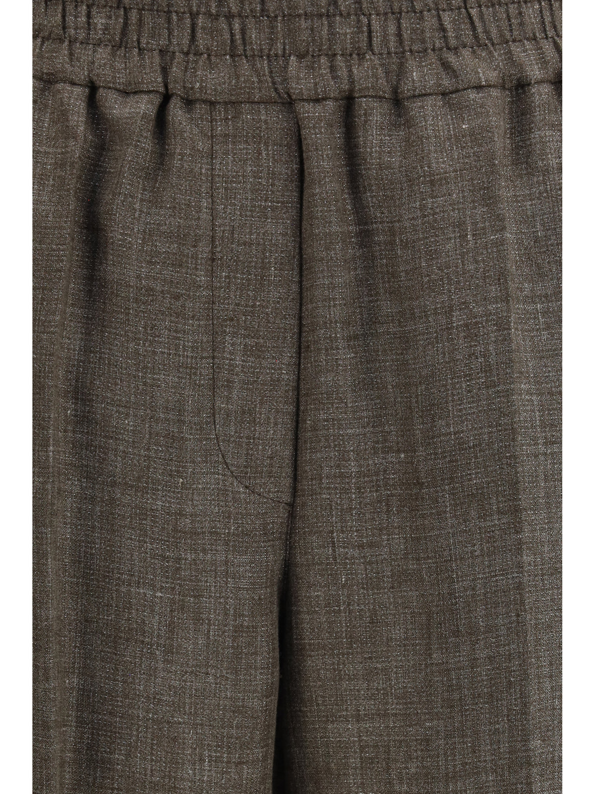 Brunello Cucinelli High-rise Linen Pants - Dark Brown/Silver