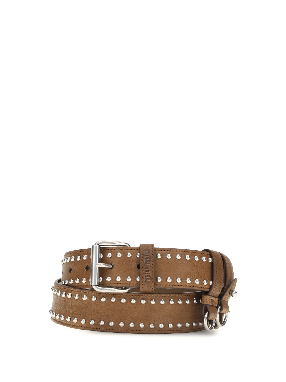 Miu Miu Studded suede Belt - Rovere