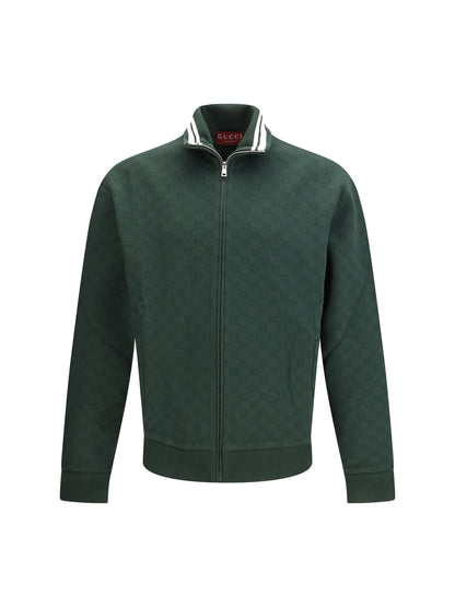 Gucci GG technical jersey zip Jacket - Deep Emerald Green