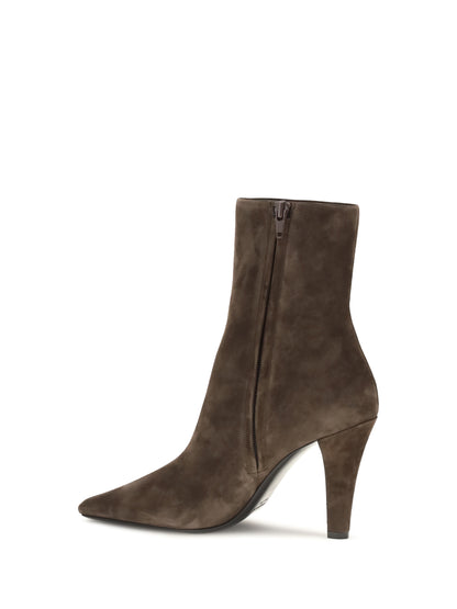 Saint Laurent Jill suede Ankle Boots - Bear Brown