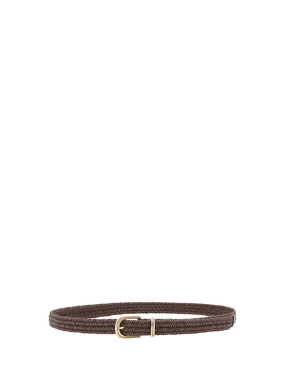 BRUNELLO CUCINELLI Braided stretch leather Belt