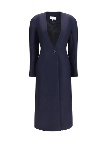 Maison Margiela Long virgin wool Coat - Navy
