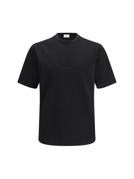 SAINT LAURENT Cotton jersey T-shirt with embroidered logo