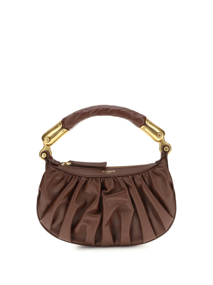 Balmain Ébène mini Bag in calfskin leather - 8gm Marron Foncé