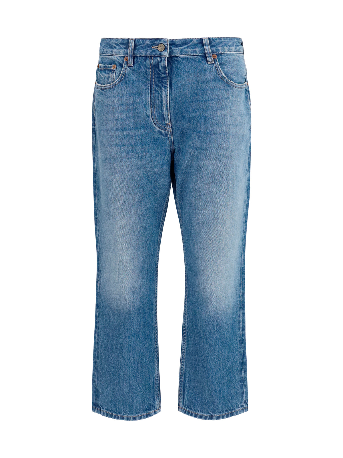 Valentino Straight-leg Jeans - Medium Blue Denim