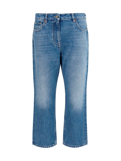 Valentino Straight-leg Jeans - Medium Blue Denim