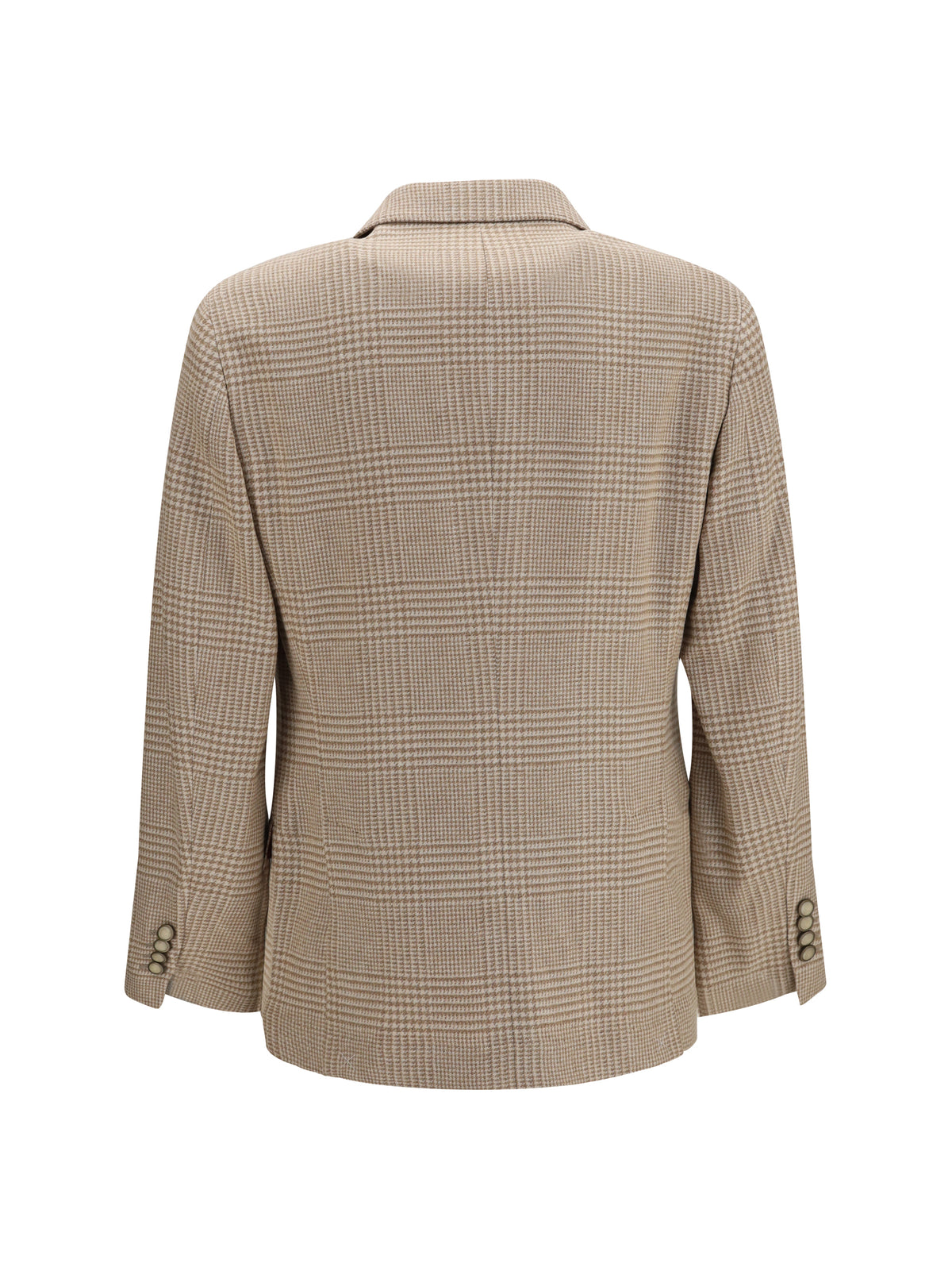 Brunello Cucinelli Single breasted checked Blazer - Camel