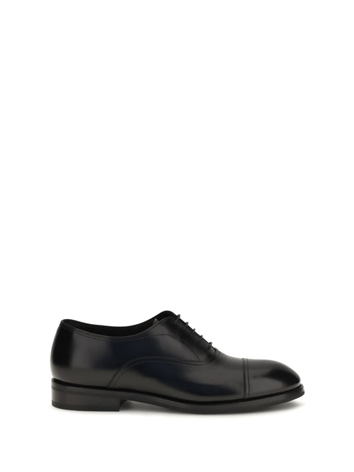 Santoni Leather Lace-Up Shoes - Black