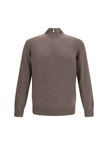 Brunello Cucinelli Cashmere Sweater - Lontra+Grigio Light