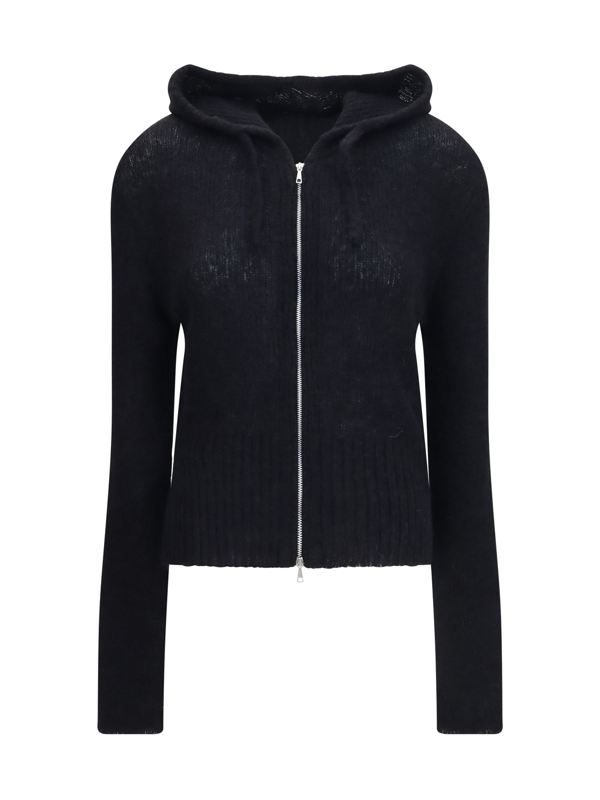 Our Legacy Alpaca-blend Zip-Up Hoodie - Black Fuzzy
