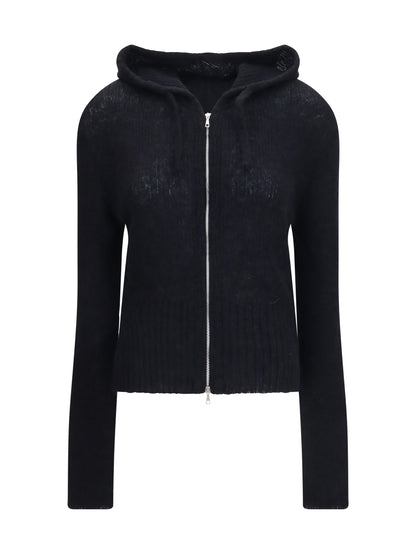 Our Legacy Alpaca-blend Zip-Up Hoodie - Black Fuzzy