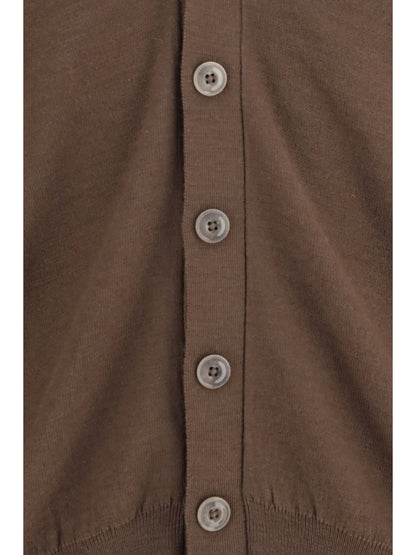Lemaire Merino wool blend Cardigan - Shitake