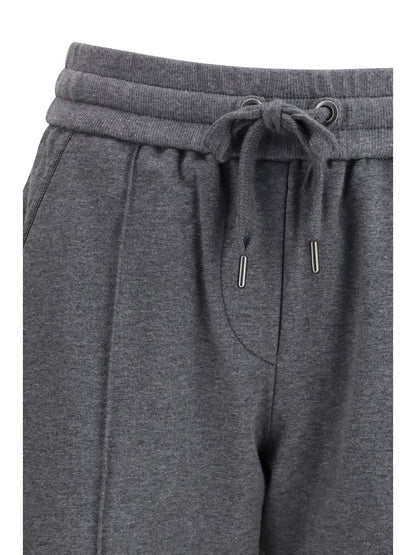 BRUNELLO CUCINELLI Track stretch-fleece Pants with monili detailing