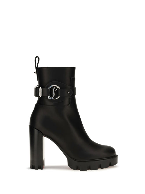Christian Louboutin Dianouchette Lug leather Ankle Boots - Black/Black Lucido