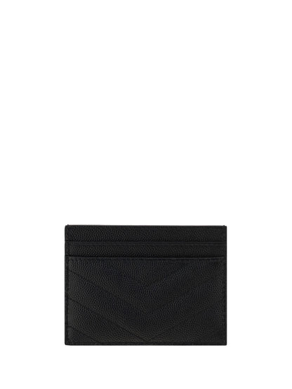 Saint Laurent Matelassé leather Cardholder - Black