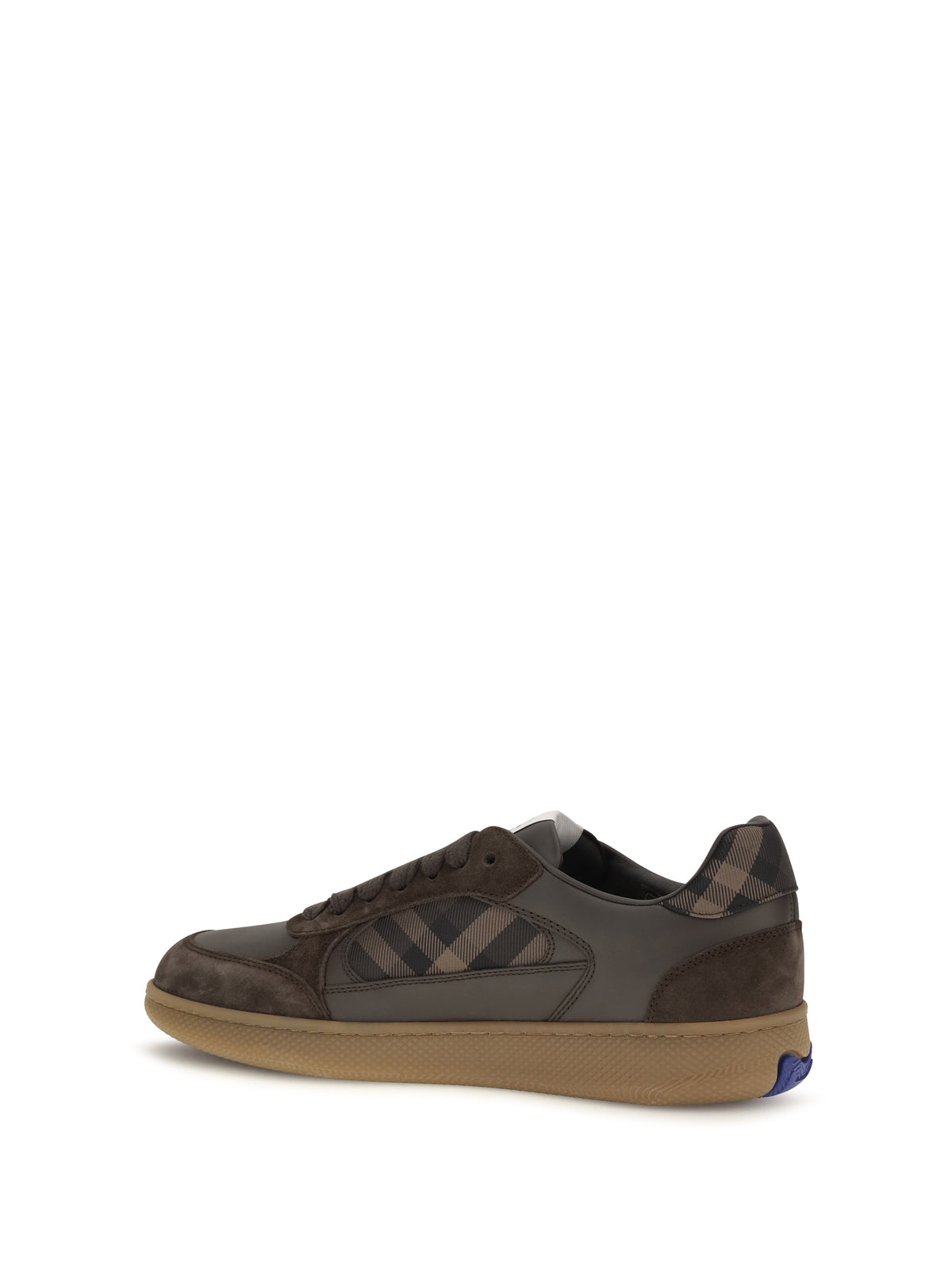 Burberry Terrace Check leather and suede Sneakers - Dark Brown/Dark Brown