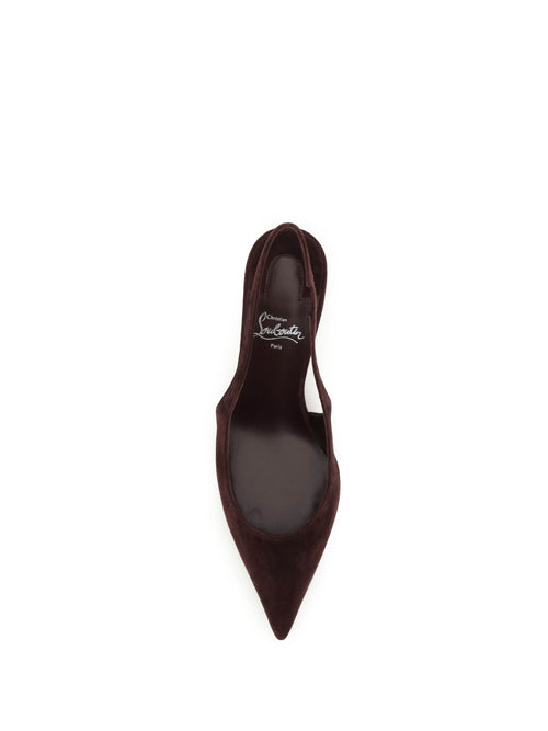 Christian Louboutin Miss Z Slingback Suede Pumps - Dulse/Lin Dulse
