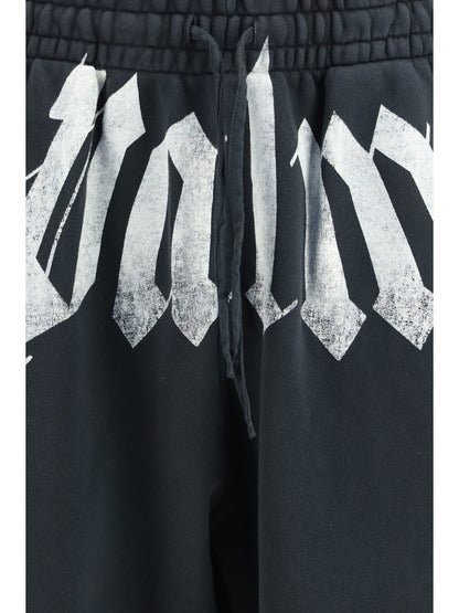 Palm Angels Sweatpants with drawstring and logo - Black-Off White