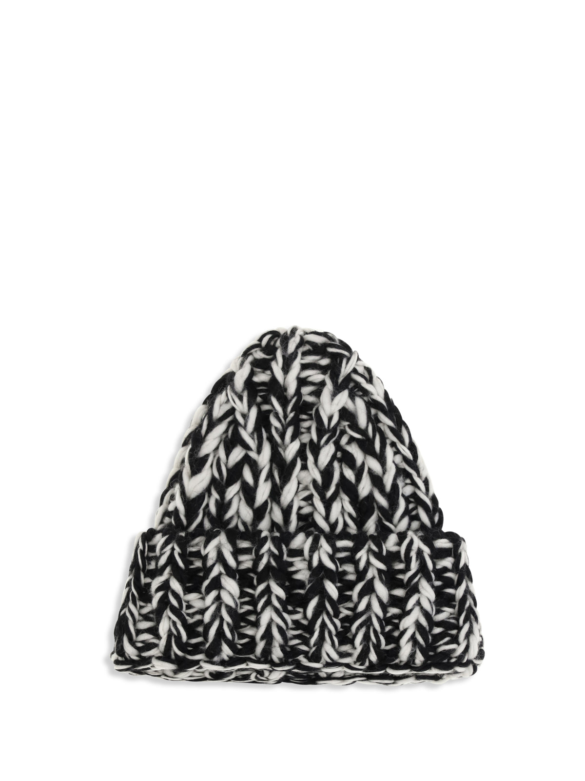 Ami Paris XXL wool Knit Beanie - Noir/Ivoire