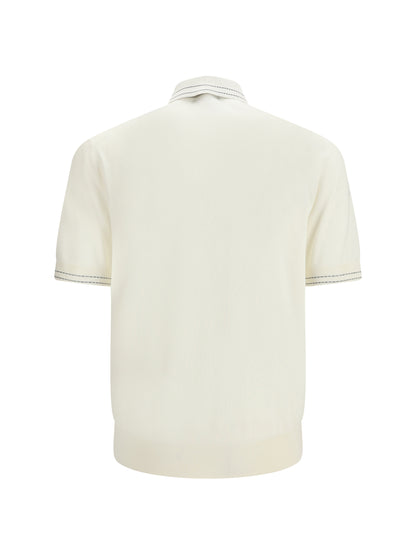 DOLCE & GABBANA Silk Polo with collar and short sleeves