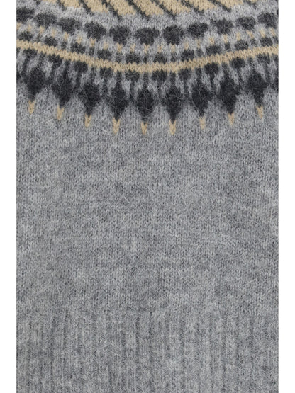 Barbour Annette Fair Isle crewneck Jumper - Grey Multi