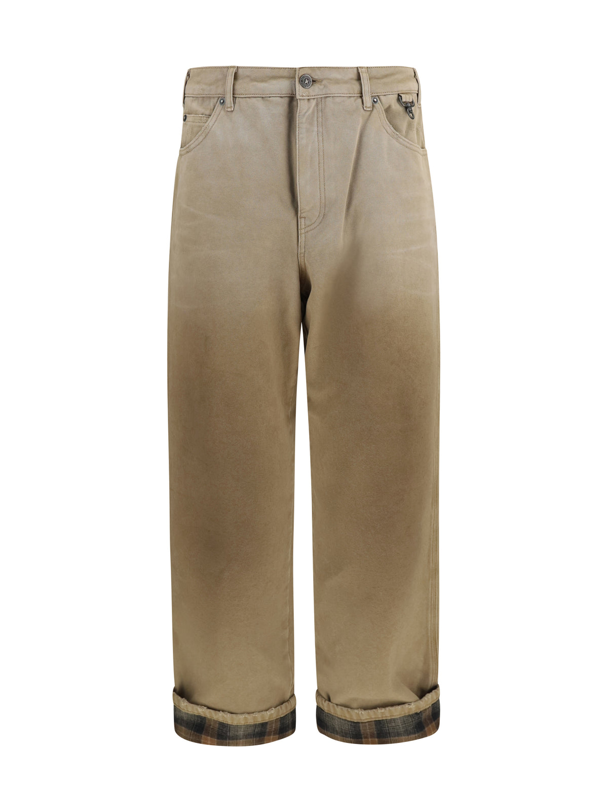 Golden Goose Cotton Pants with check detail - Cartouche