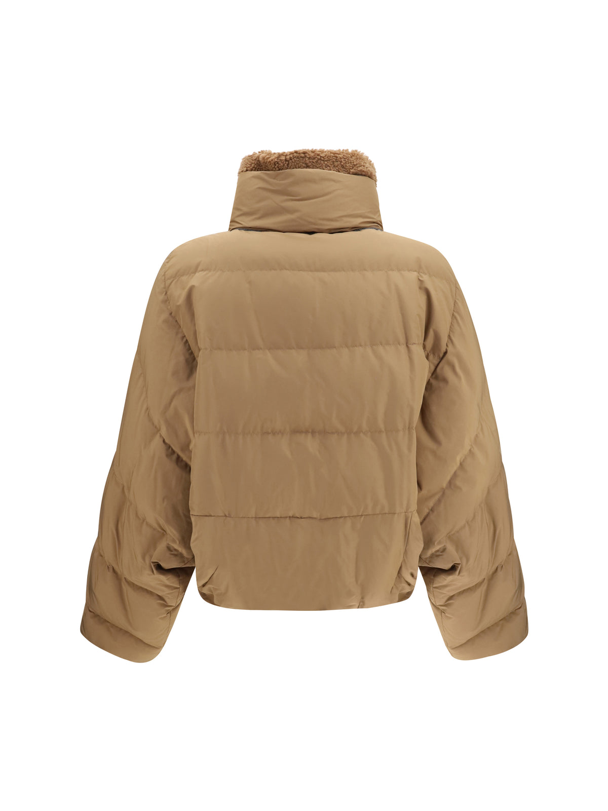 Brunello Cucinelli Padded Jacket with shearling collar - Hazelnut