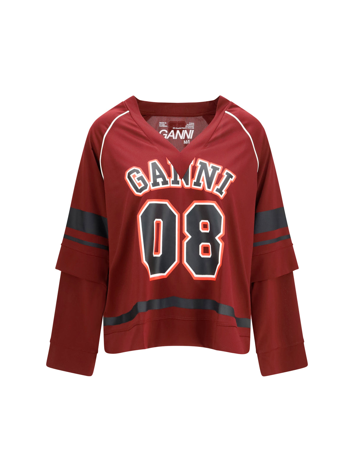 Ganni Cocora double-layer long-sleeve T-shirt - Port Royale