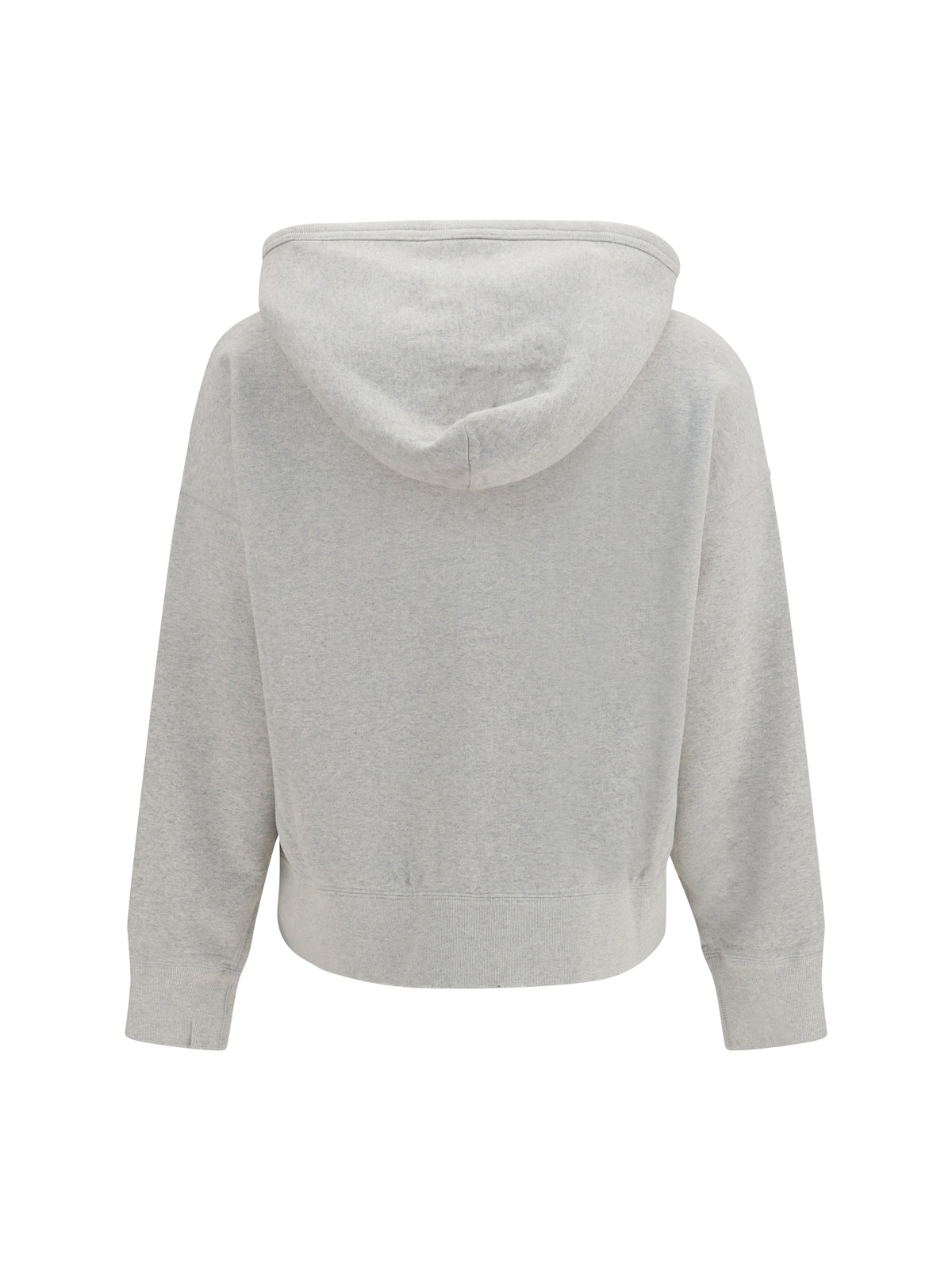 Prada Cotton fleece Hoodie with jewel brooch - Marmo
