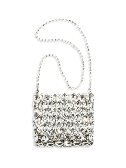 SELF-PORTRAIT Crystal mesh Pouch