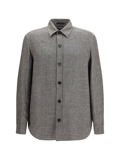 ZEGNA Cashmere, linen, and silk Overshirt