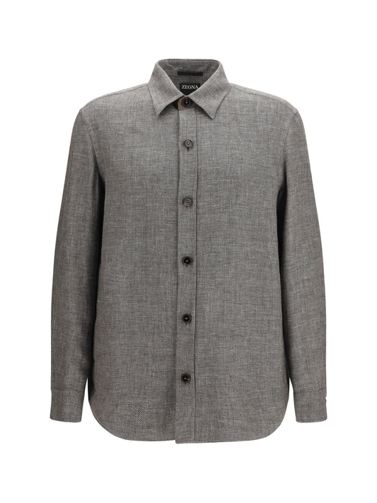 ZEGNA Cashmere, linen, and silk Overshirt