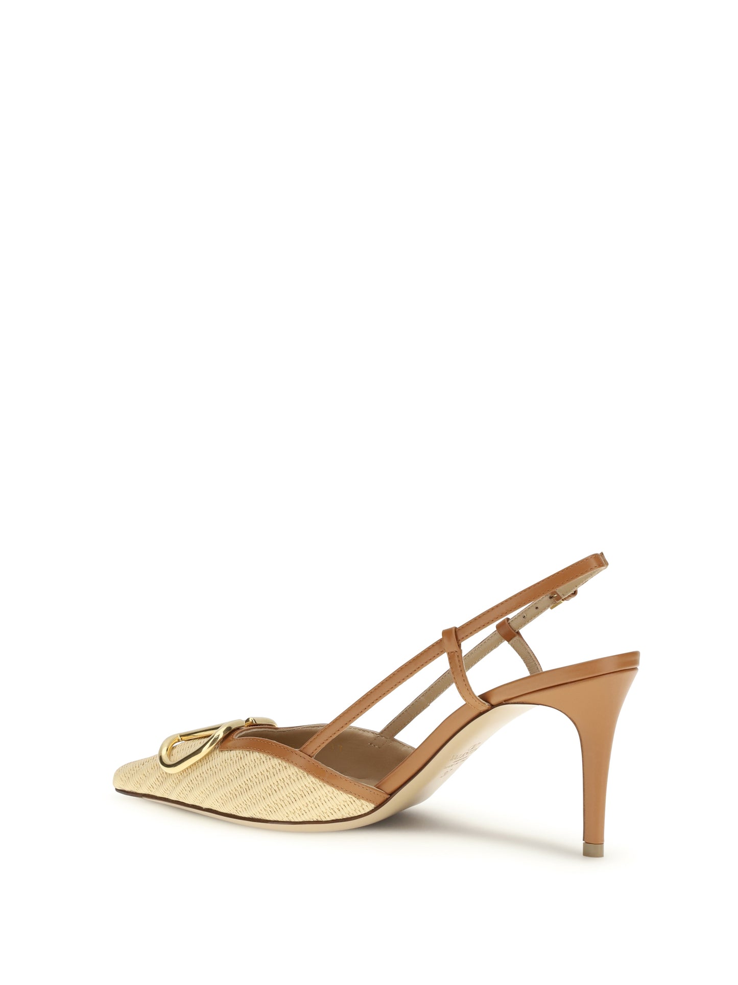 VALENTINO GARAVANI VLogo Signature raffia slingback Pumps