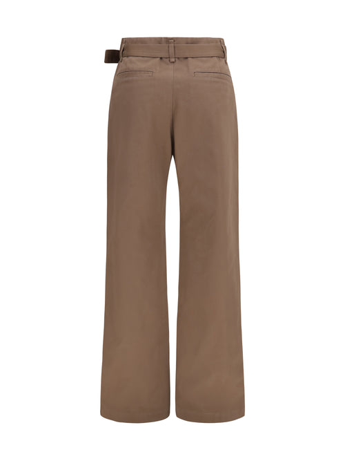 Lemaire Rounded poly-cotton twill Pants - Chestnut