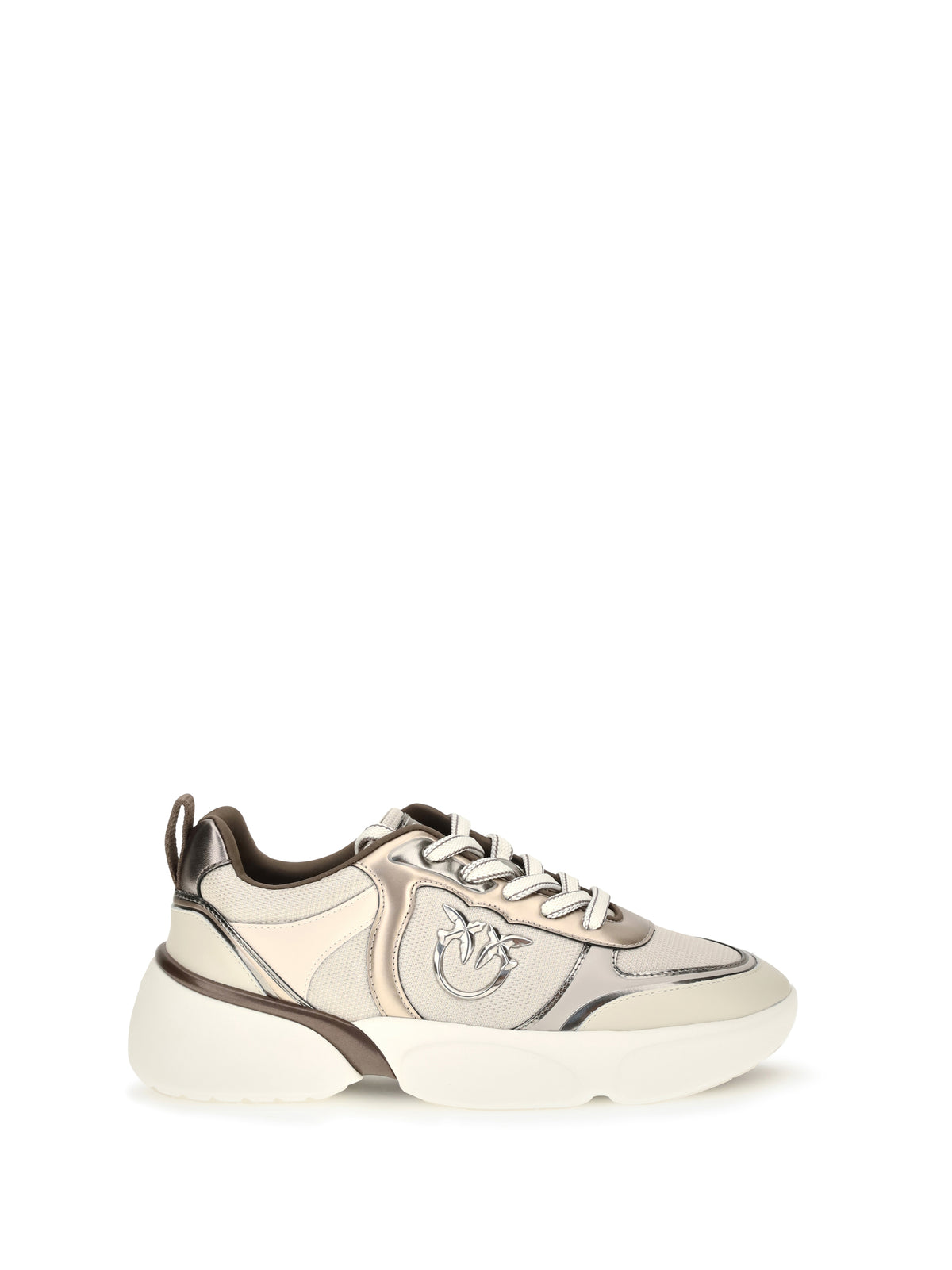 Pinko Alba leather Sneakers - Mirror Ivory