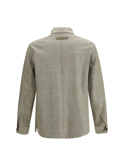 ZEGNA Crossover Overshirt in linen, wool, and silk